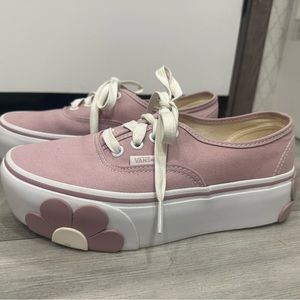Blush purple Vans authentic stackform shoes with floral detail